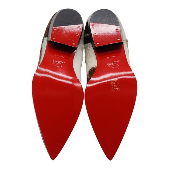 Christian Louboutin Cheliviss Low Boots - Hair-on Calf  - Brown White 40 $1795 main image 5